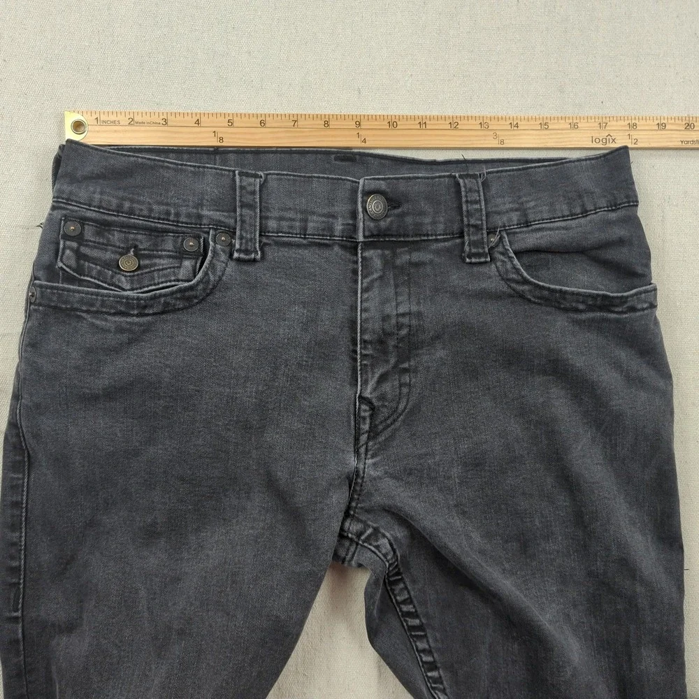 True Religion Jeans Mens 36x31 Black Ricky Relaxed Straight Flap Pocket